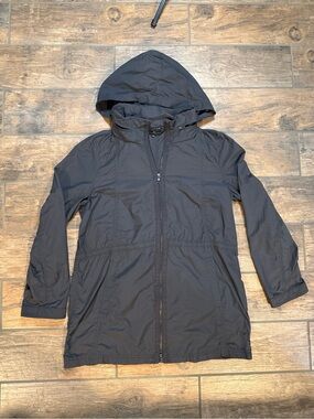 Eileen Fisher lightweight hooded anorak lightweight jacket- gray